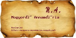 Mogyoró Annamária névjegykártya